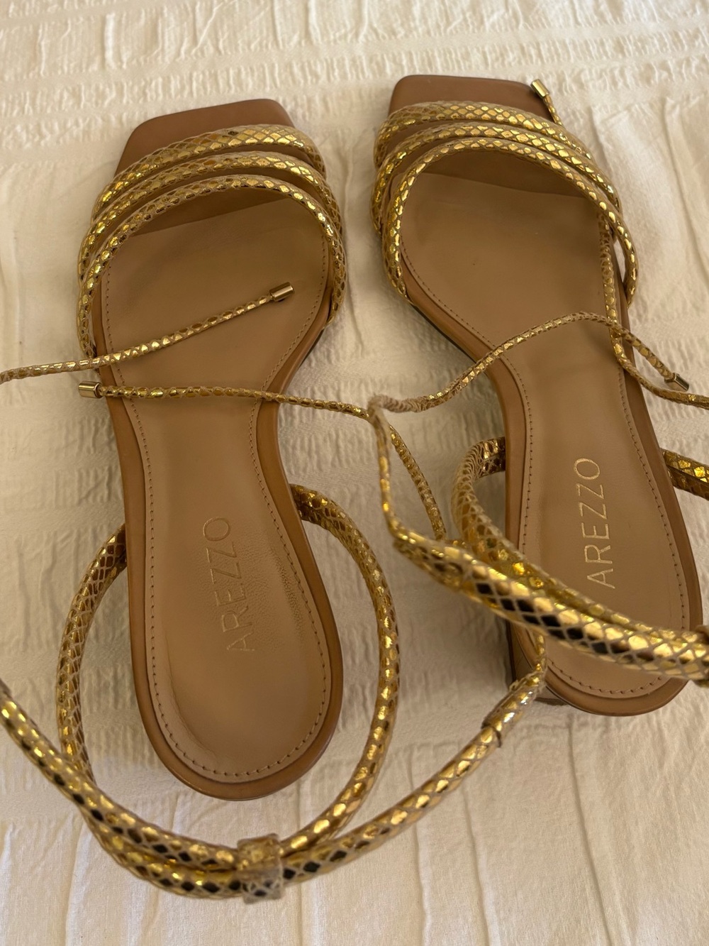 AREZZO Gold strappy sandals
